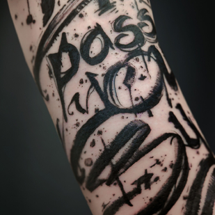 Homme Noir  tatouage sur Avant-bras #94846 | Artiste tatoueur Nikita Presnyakov