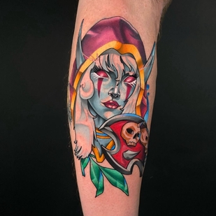 Homme Couleur  tatouage sur Tibia #96322 | Artiste tatoueur BACKSTAGE TATTOO