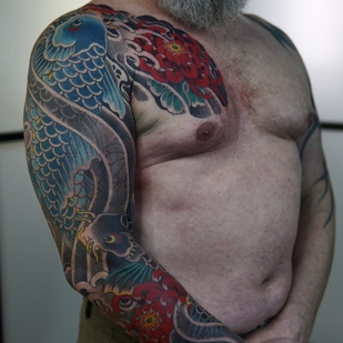 Homme Couleur Japonais tatouage sur Manche #103943 | Artiste tatoueur Akulov Mark