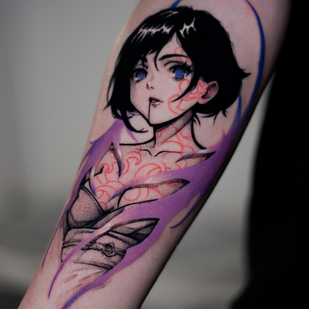 Homme Couleur Anime tatouage sur Avant-bras #97431 | Artiste tatoueur Valentin Markgraf