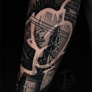 Homme Noir Chicano tatouage sur Avant-bras #98113 | Artiste tatoueur Dmitriy Parfencev