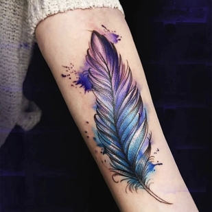 Femme Couleur Aquarelle tatouage #101466 | Artiste tatoueur Egor Hludnev