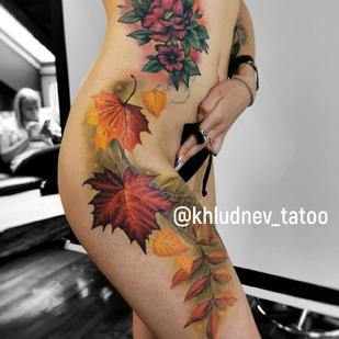 Couleur Style d'Auteur tatouage sur Cuisse #101478 | Artiste tatoueur Egor Hludnev