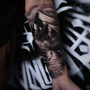 Homme Noir et Gris Réalisme tatouage sur Avant-bras #103843 | Artiste tatoueur Marin Yordanov - Yordanov Arts