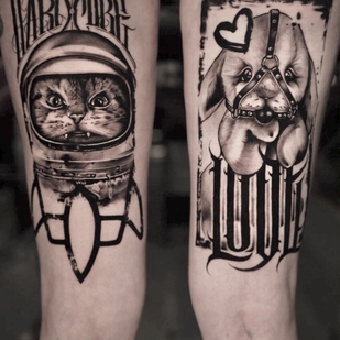 Noir et Gris Réalisme tatouage sur Jambe #104519 | Artiste tatoueur Molli Svoboda