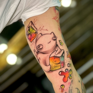Femme Couleur Style d'Auteur tatouage #92680 | Artiste tatoueur Anton Kovrigin (Yellow Dog)