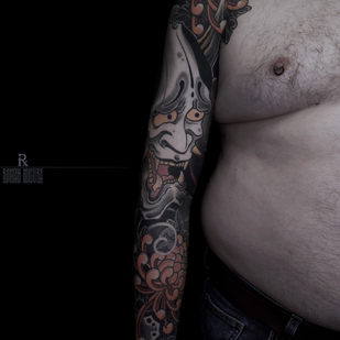 Homme Couleur  tatouage sur Manche #94111 | Artiste tatoueur ROMAN MIGURA