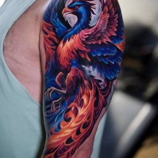 Homme Couleur Cover-up tatouage sur Épaule #97565 | Artiste tatoueur Kirill Antique