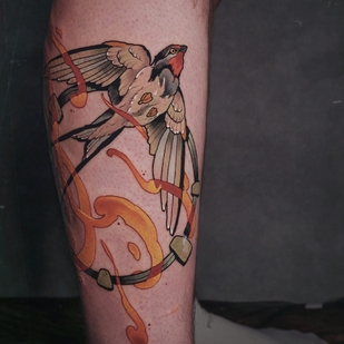 Homme Couleur Néo-traditionnel tatouage sur Jambe #101268 | Artiste tatoueur Pash Tet