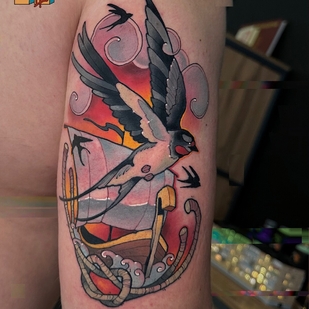 Homme Couleur Néo-traditionnel tatouage #101279 | Artiste tatoueur Pash Tet