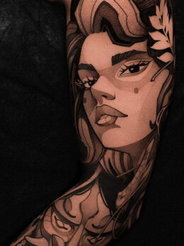 Whipshading tattoo
