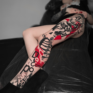 Trash Polka tatouage #98032 | Artiste tatoueur Alexander Mironenko