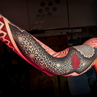 Femme Couleur Ornemental tatouage sur Manche #91206 | Artiste tatoueur Ioann Leo ( LEO-VAN )