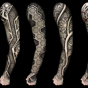 Homme Noir  tatouage sur Manche #91974 | Artiste tatoueur Ioann Leo ( LEO-VAN )