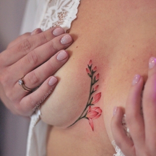 Couleur  tatouage sur Poitrine #99798 | Artiste tatoueur Ekaterina Garnet / Katy Garnet