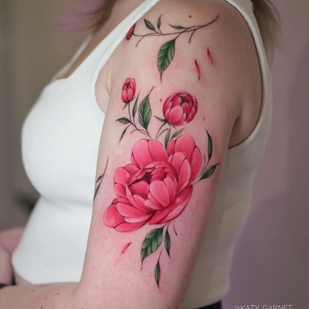 Femme Couleur  tatouage sur Épaule #102623 | Artiste tatoueur Ekaterina Garnet / Katy Garnet