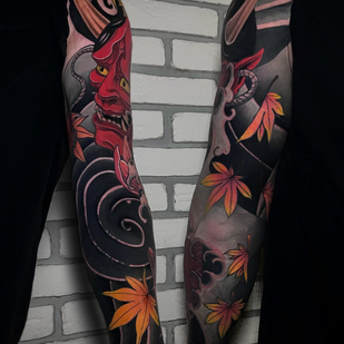 Homme Couleur  tatouage sur Manche #96506 | Artiste tatoueur Mihail Rollov
