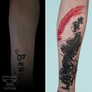 Homme Couleur Cover-up tatouage sur Avant-bras #96166 | Artiste tatoueur Vladimir Kovalevskiy