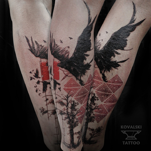 Homme Couleur Trash Polka tatouage #96222 | Artiste tatoueur Vladimir Kovalevskiy