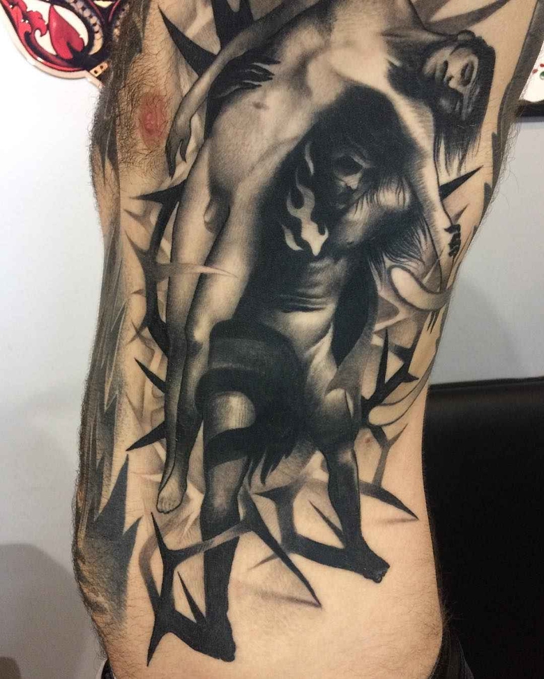 Tattoo artista Marcin Aleksander Surowiec autore stile colorato e in nero e grigio, arte contemporanea dei tatoo | Polonia
