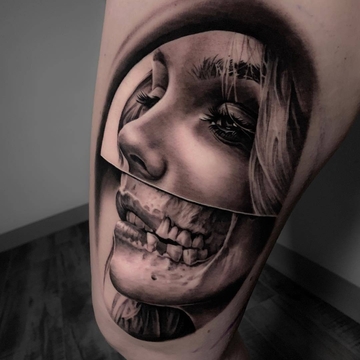 11 tatuaggi di ritratti futuristi da Michael Perry