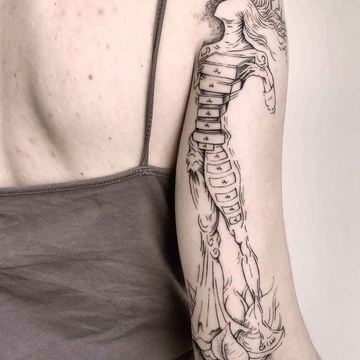 Rosa Selva linework tatuaggio