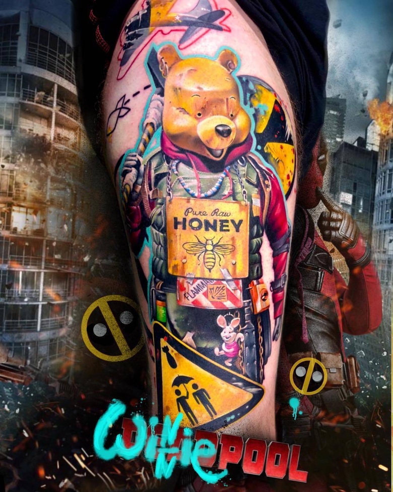Artista di tatuaggi Anjelika Kartasheva, tatuaggio artistico a colori in stile realismo con arte graffiti | Rostov-On-Don, Russia