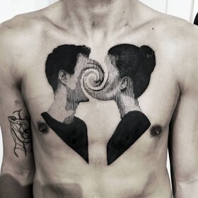 Punti e linee nei tatuaggi di Marco Bordi