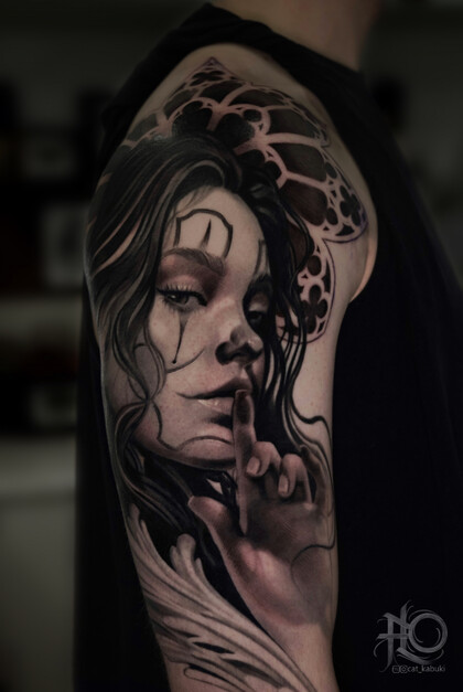 Idee per tatuaggi #86221 Tatuatore Anastasiya Yusupova CAT_KABUKI