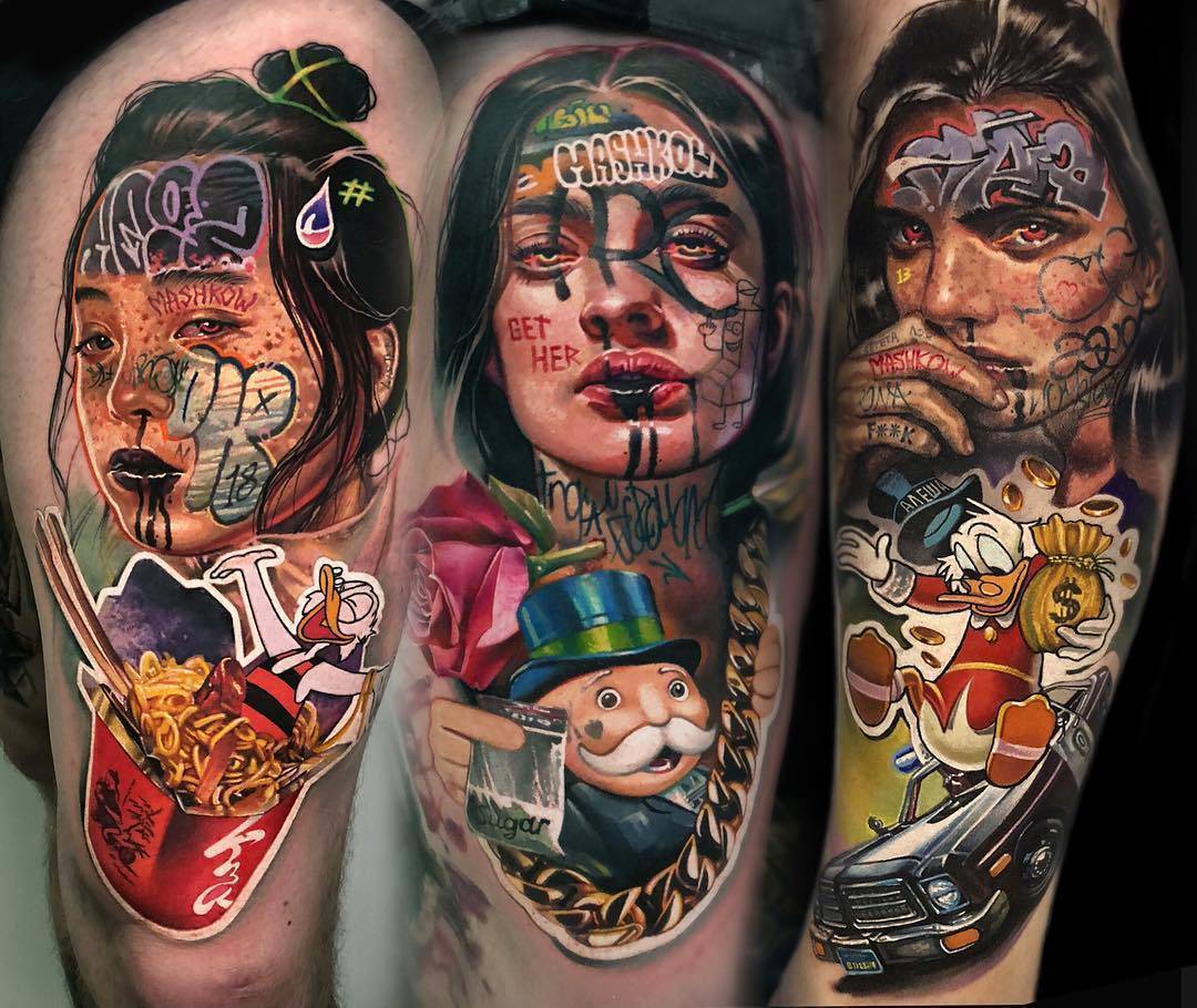 Realismo illustrativo - tatuatore Alexey Mashkov