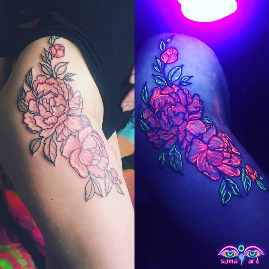 Artista tatuaggio Soma Art, tatuaggio che brilla, tatuaggio UV, fluorescente, tatuaggio a luce nera | Ucraina