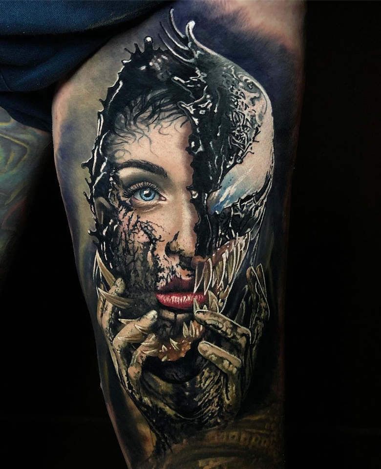 @stevebutchertattoos marvel Venom 토이트 by @stevebutchertattoos