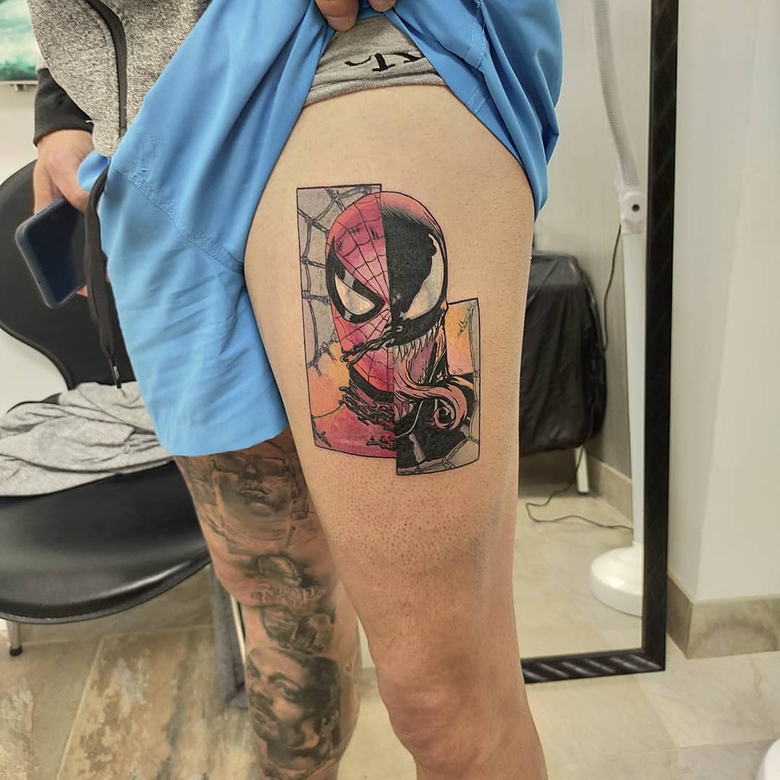 @anana.tattoo.ink marvel Venom 토이트 by @anana.tattoo.ink