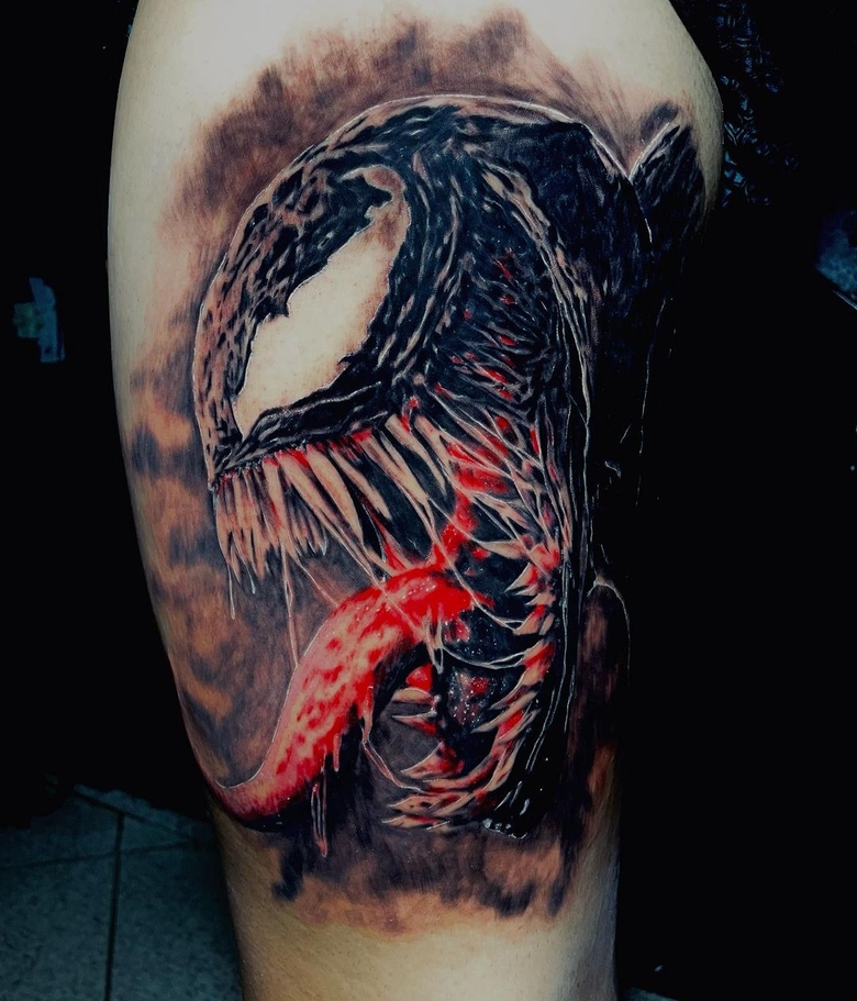 @brendonunestattoo marvel Venom 토이트 by @brendonunestattoo