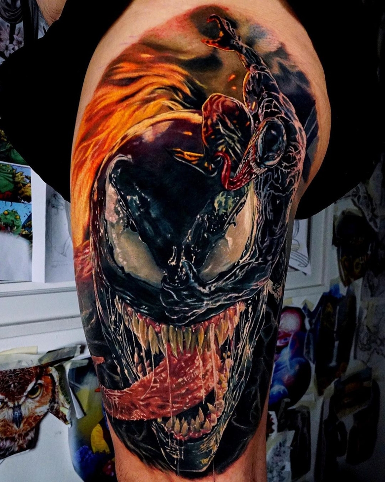 @jodi.tattoo marvel Venom 토이트 by @jodi.tattoo