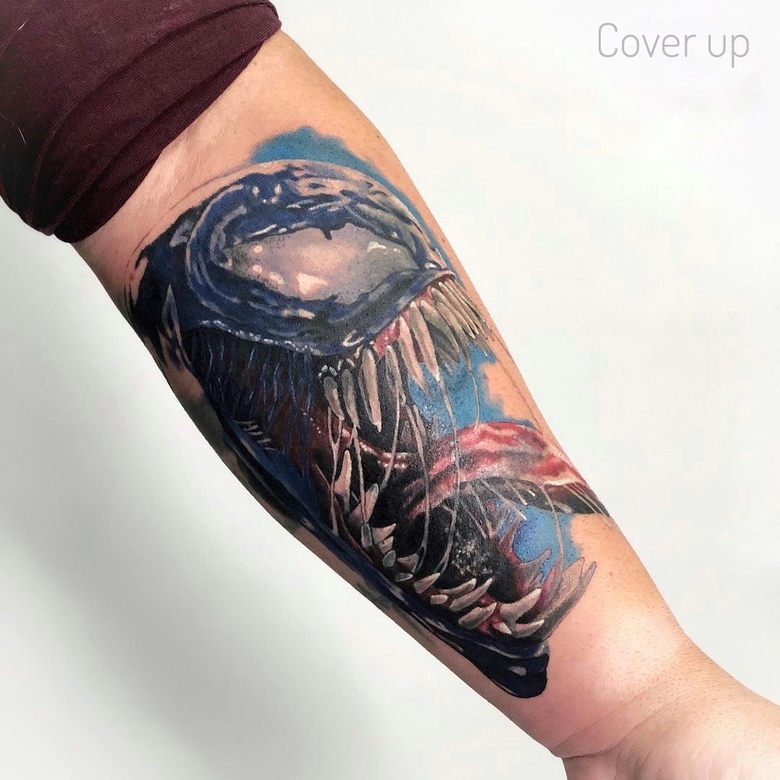@laviudatattoo marvel Venom 토이트 by @laviudatattoo
