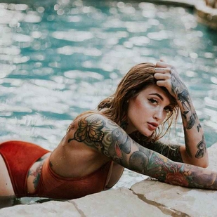 🔥 핫 포토, 모델 포트폴리오  #15731 타투 모델 Torrie Blake