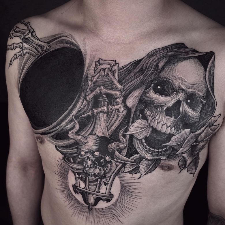 Tattoo 아티스트 BBrung, 검은 저자의 타투, 그래픽 | 한국, 부산