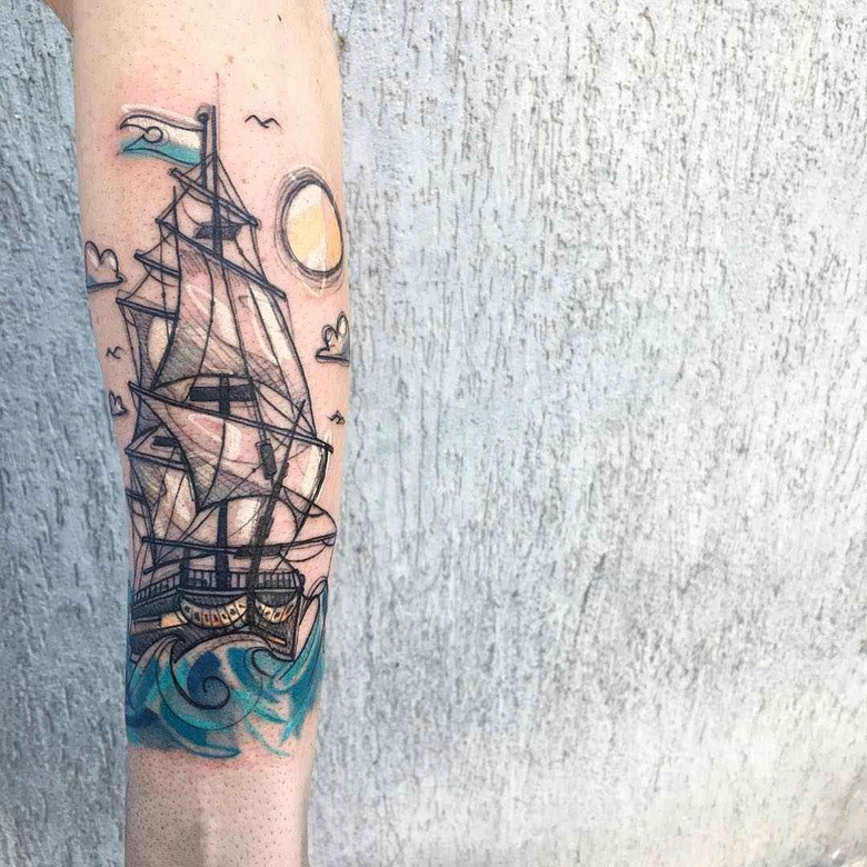 Tattoo 아티스트 루카 테스타디페로 - 저자 색 스케치 테이터