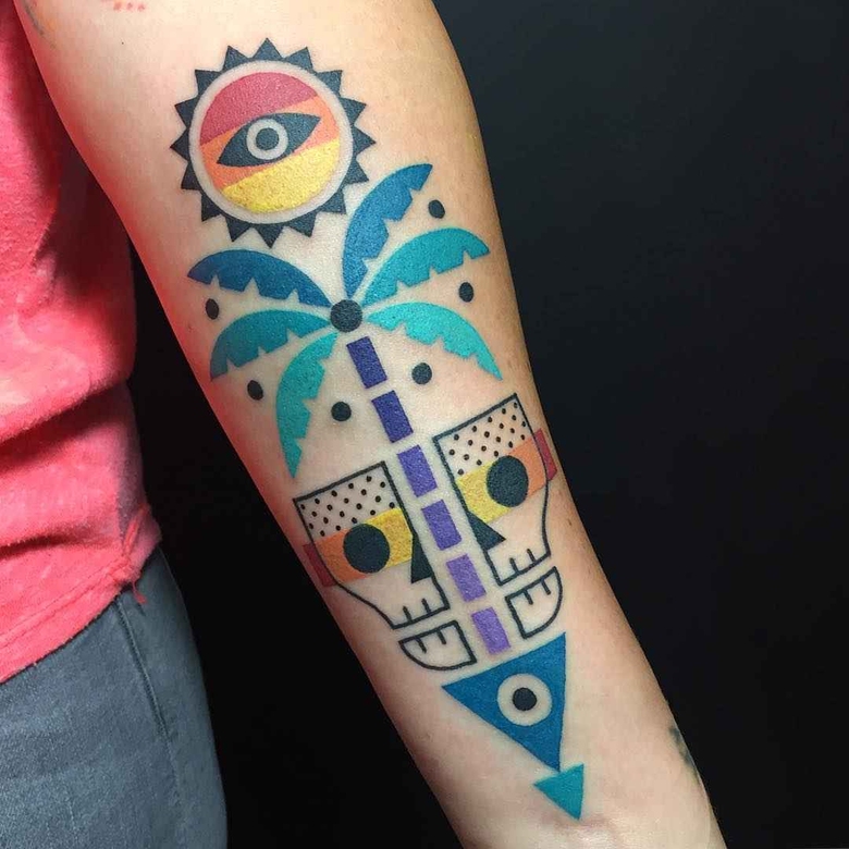 Tattoo 아티스트 Winston Whale 색상 추상 토이트