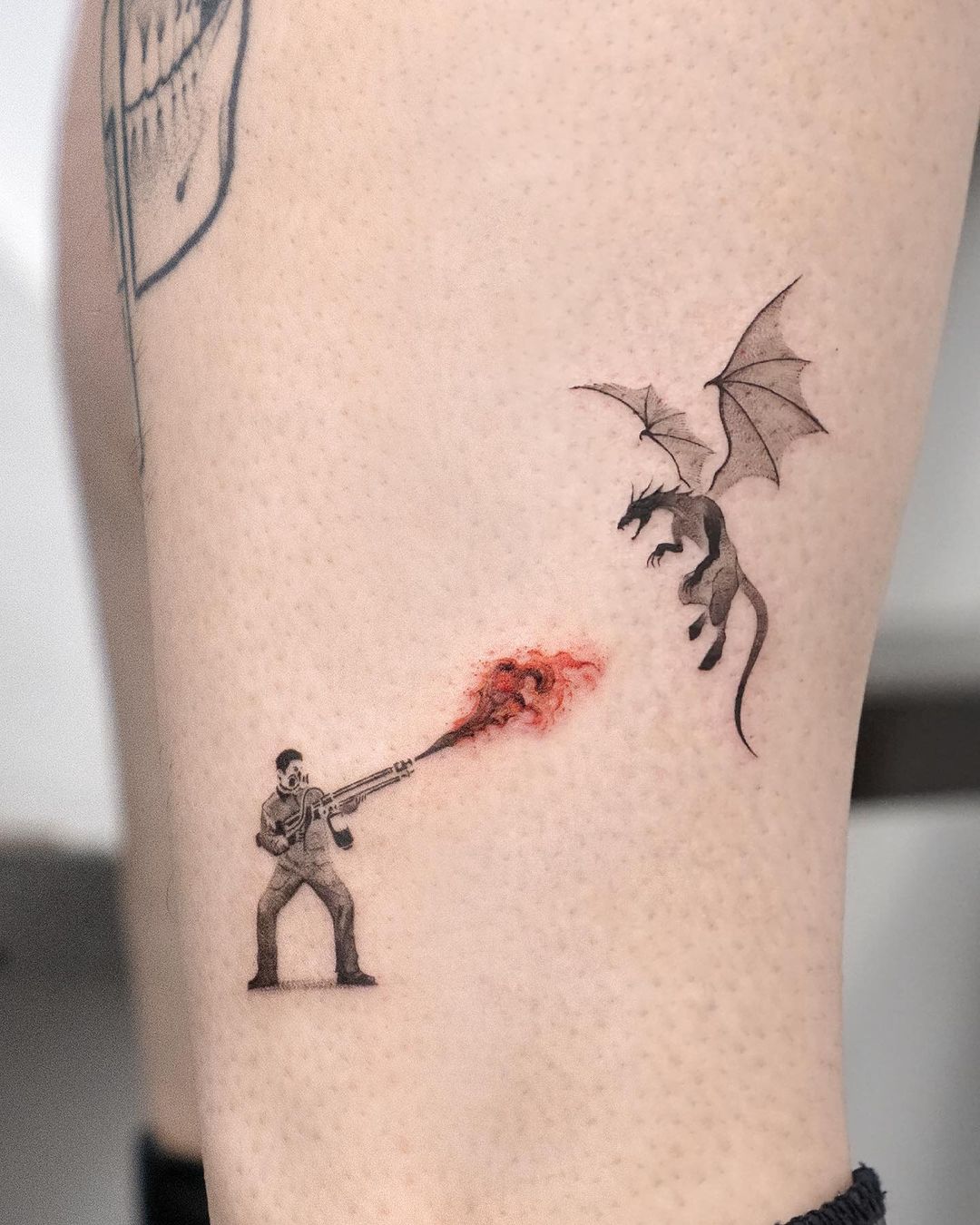 Dragon gradation tattoo by @choiyun_tattoo