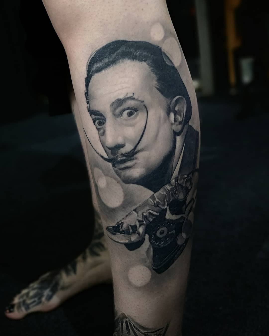Tattoo artist Nick Imms, authors black and grey portrait tattoo realism | United Kingdom
