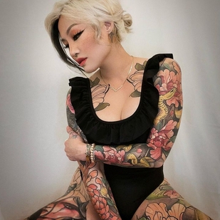 🔥 핫 포토, 모델 포트폴리오  #75436 타투 모델 Quinn Vo