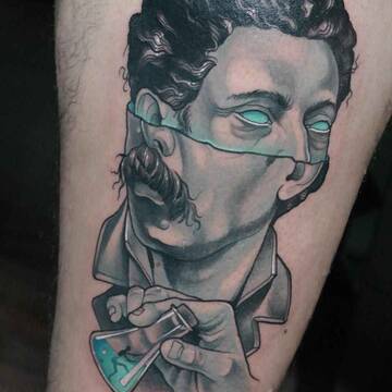 Tattoos by Gianpiero Cavaliere, inspired by surrealistic art