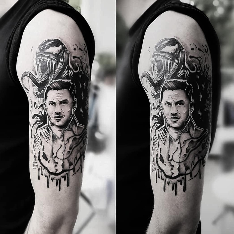 marvel Venom tattoo by @sinnery.tattoo 