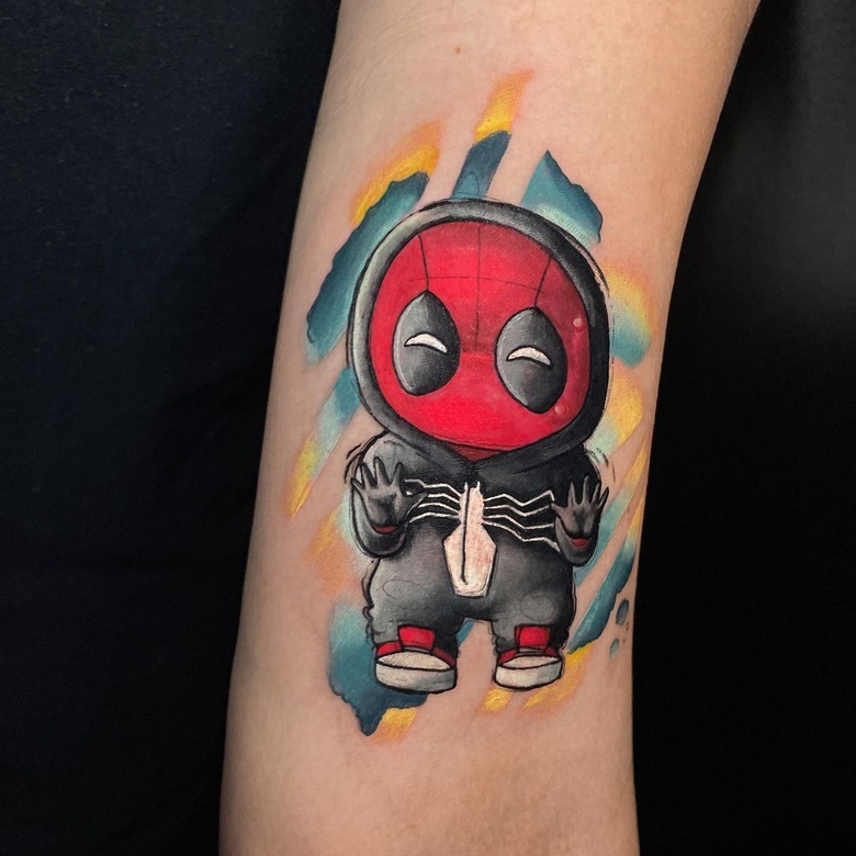 marvel Venom tattoo by @sherilyn_ink 