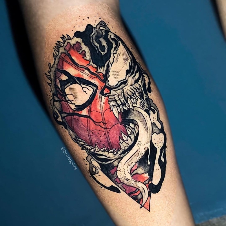 marvel Venom tattoo by @brenopiva 