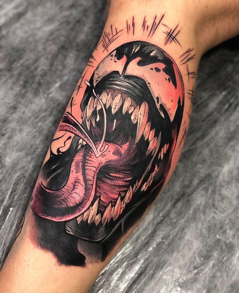 marvel Venom tattoo by @bankai.tattoostudio 