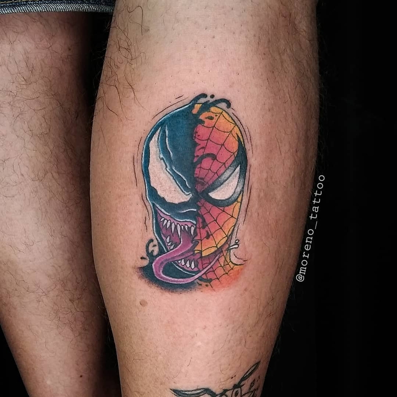 marvel Venom tattoo by @moreno_tattoo 