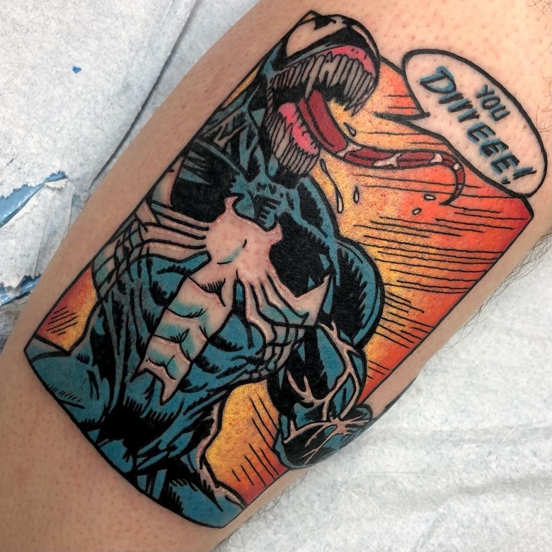 marvel Venom tattoo by @sirdrizzle 
